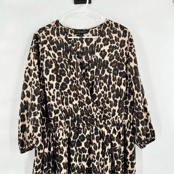 Lane Bryant brown animal print dress size 18 - Picture 3 of 9
